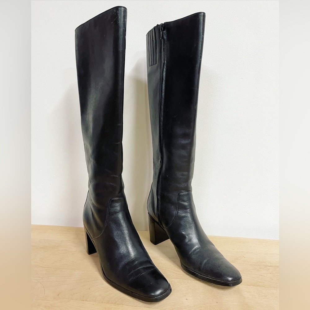 Italian leather knee high boots